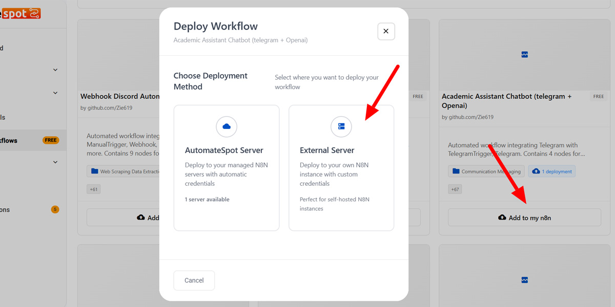 Deploy to External Server Option